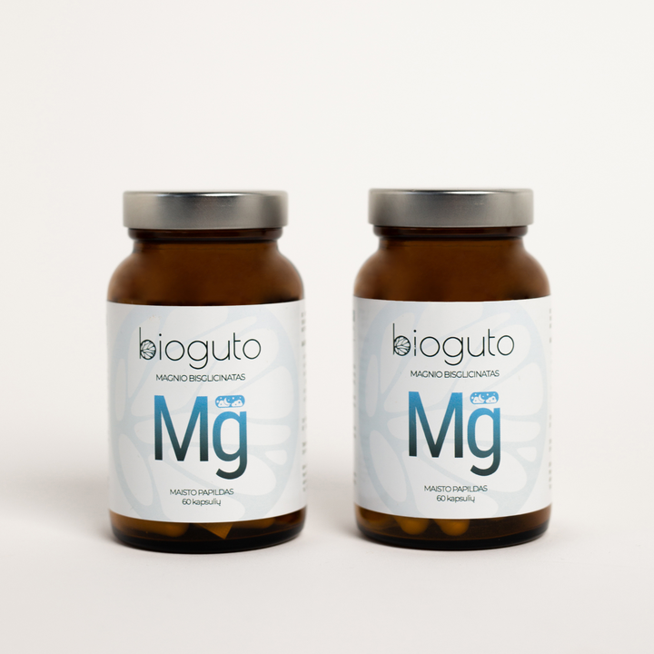 Bioguto Magnio bisglicinatas 60 kapsulių (2-jų buteliukų rinkinys)