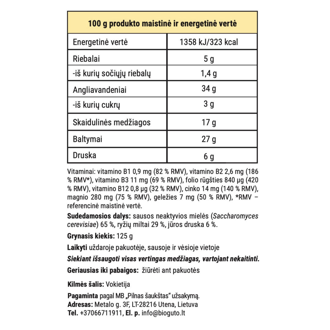Bioguto maistinių mielių dribsniai FROMAGO 125 g