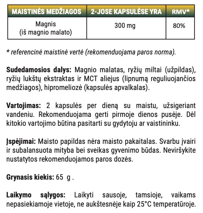 Bioguto Magnio malatas 60 kapsulių