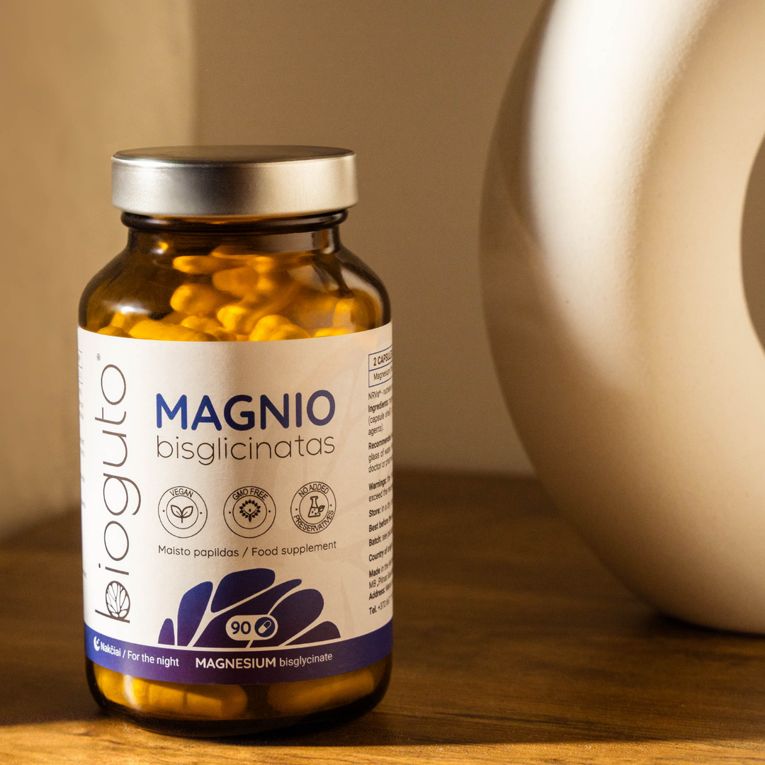 Bioguto Magnio bisglicinatas  – 100 mg magnio, 90 kapsulių