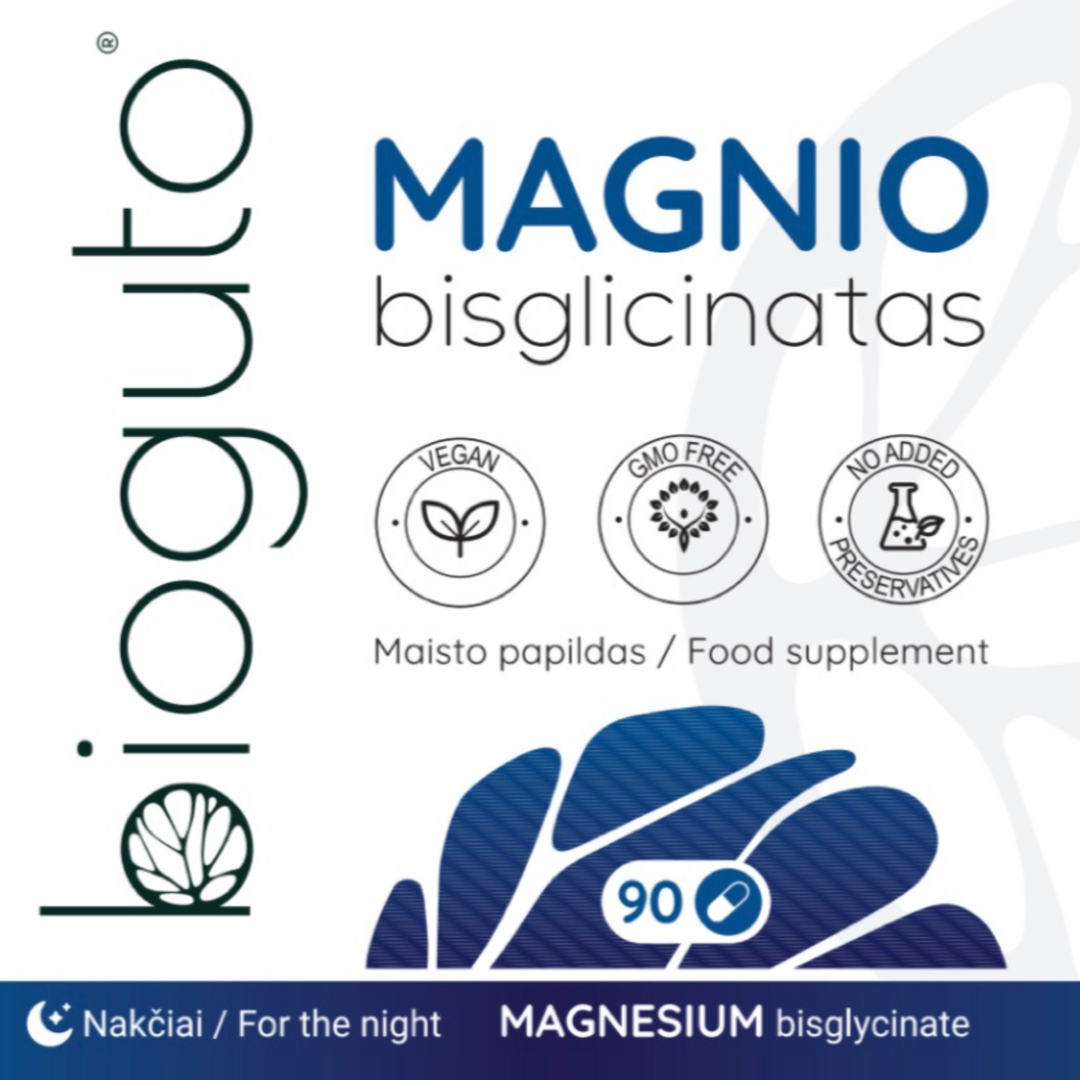 Bioguto magnio bisglicinatas maisto papildas nakciai